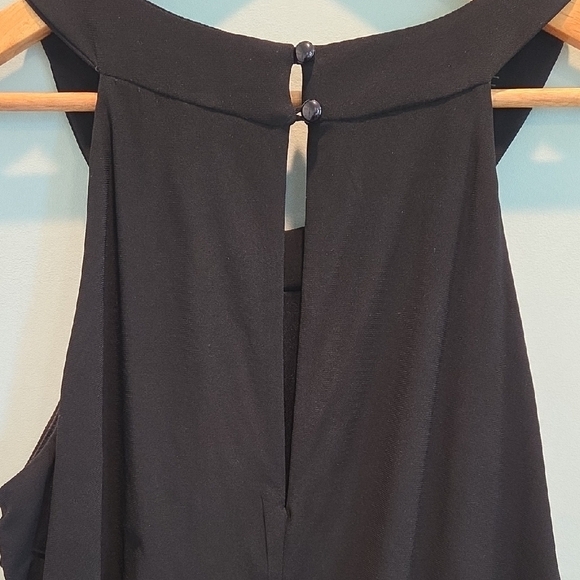 Emma & Michele Black Halter Jumpsuit w/ Striped Wide Leg Pants Size L - Picture 8 of 12